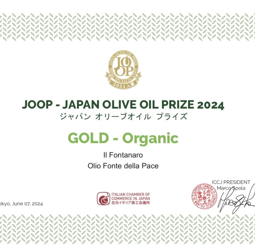 Il Fontanaro Wins  a new Gold Medal at JOOP – Japan Olive Oil Prize 2024